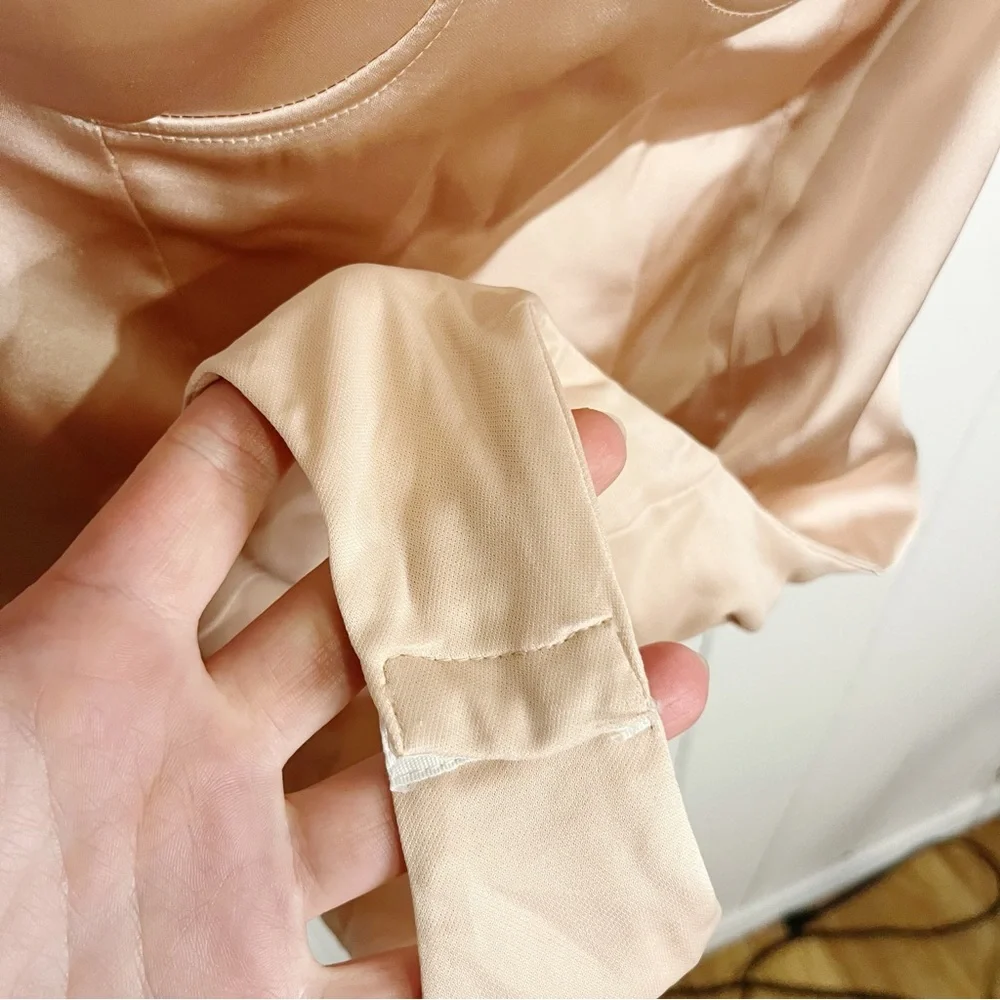 Zara Champagne Satin Effect Bustier Bodysuit. Size Large. NWT. - Picture 6 of 9